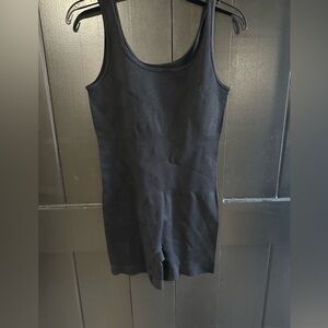Black Ribbed Tank Bodysuit